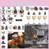 Halloween Table Decor Wine Glass Plugin Set With Ghost And Elements Pumpkin