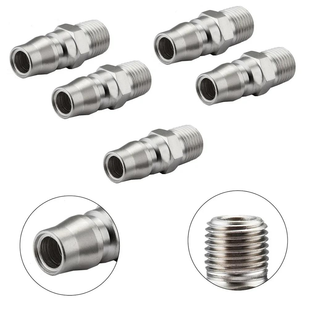 5PCS Male Coupling Air Fitting With 1/4inch Male Thread (20PM) Air Coupler Steel Thread Adapter Air Compressor Accessories