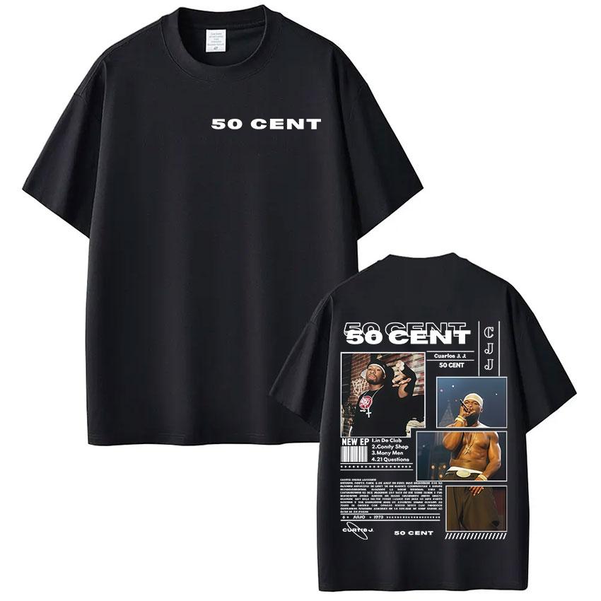 Rapper 50 Cent Tour 2026 Album Graphic T Shirts Unisexs Women Clothing Hip Hop Rock Short Sleeve Tshirt Fashion Oversized  T Shirt