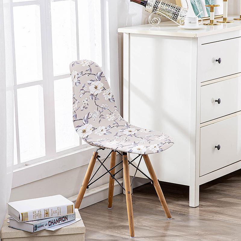 Elastic Printed Dining Chair Cover Back Chair Covers Household Chair Covers Special-Shaped Office Home Removable Fundas Sillas