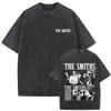T-shirt Lavé Style Rétro Gothique Ample Hip-hop Streetwear Imprimé avec le Groupe de Rock The Smiths "Never Had No One Ever"