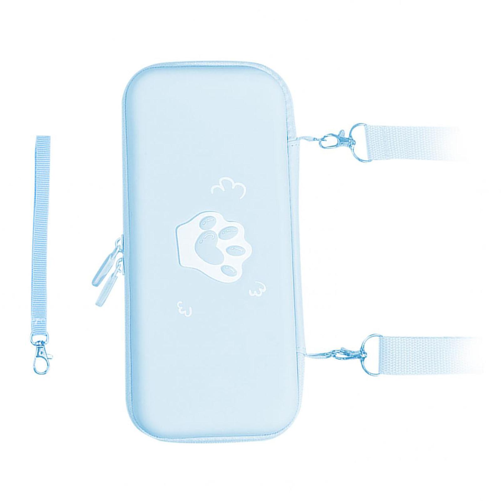 

Милый чехол для переноски в виде кошачьей лапки для Switch, ударопрочный, из ПУ кожи, жесткий защитный чехол для синий