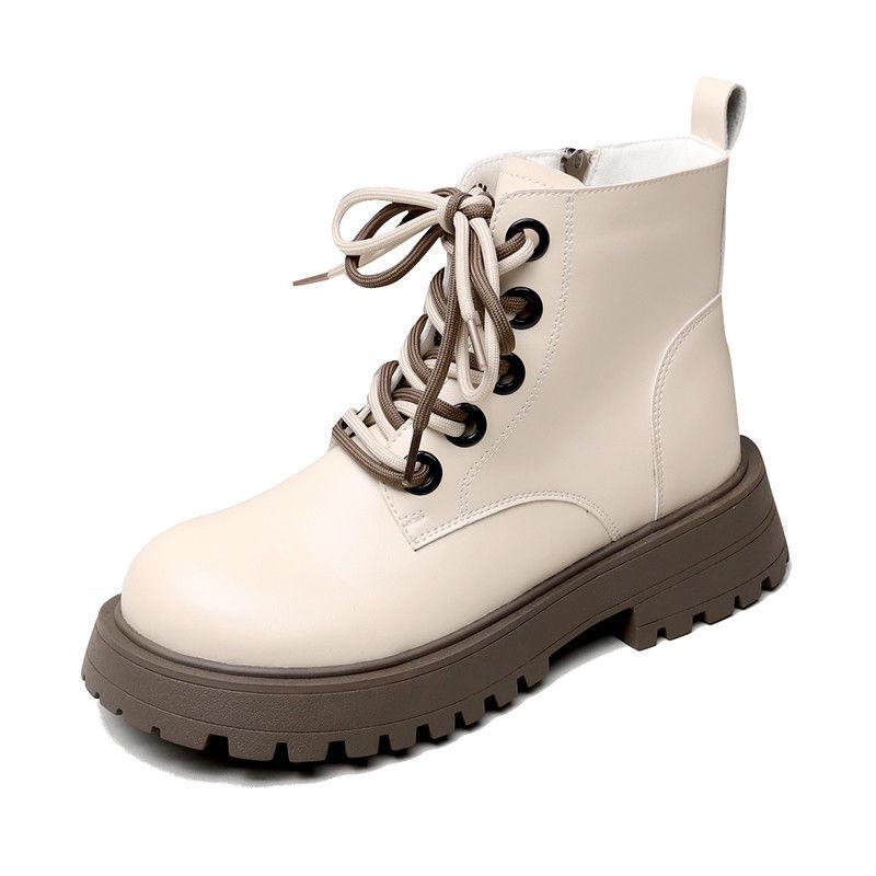 Petite Women's Fleece-Lined British-Style Martin Snow Boots for Autumn/Winter