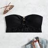 TS JYL-SW034 Black Bandeau Bikini Top, Cutout Sexy Design Swimwear For Seaside