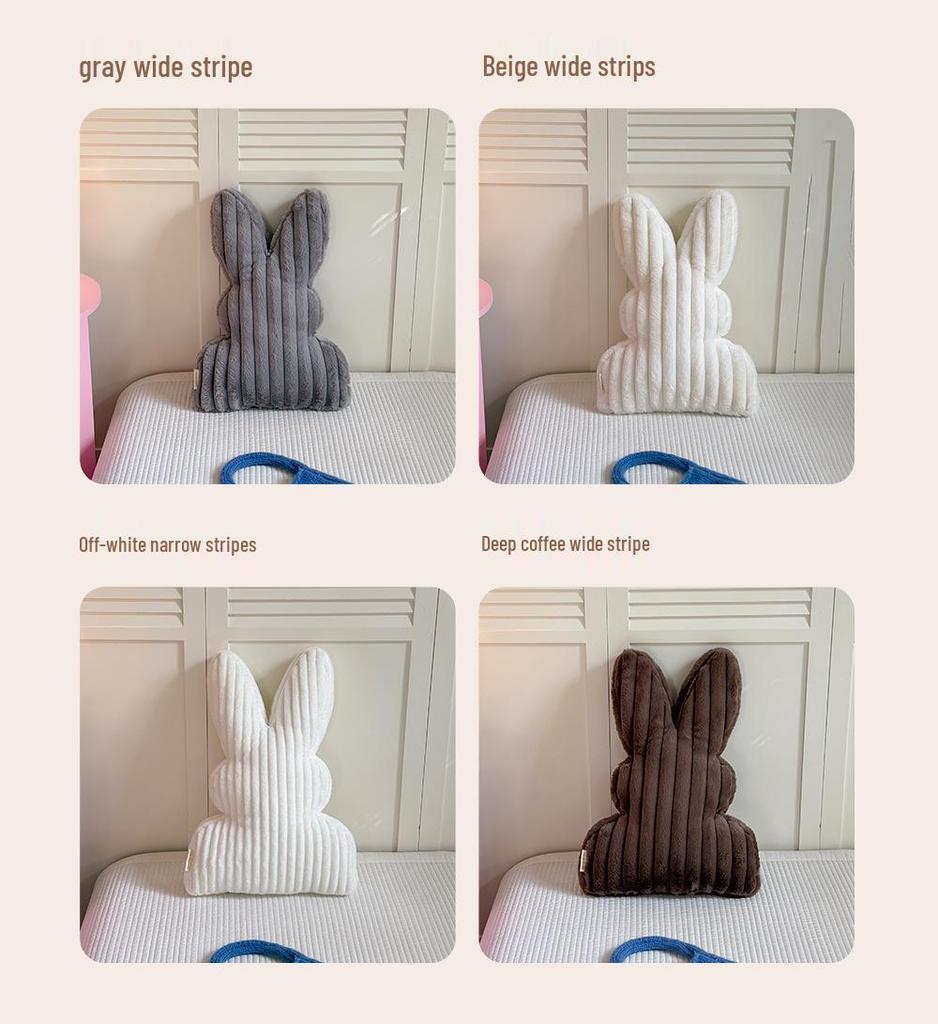 Striped Rabbit Plush Throw Pillow – Soft, Skin-Friendly Cushion for Home Decor Gift