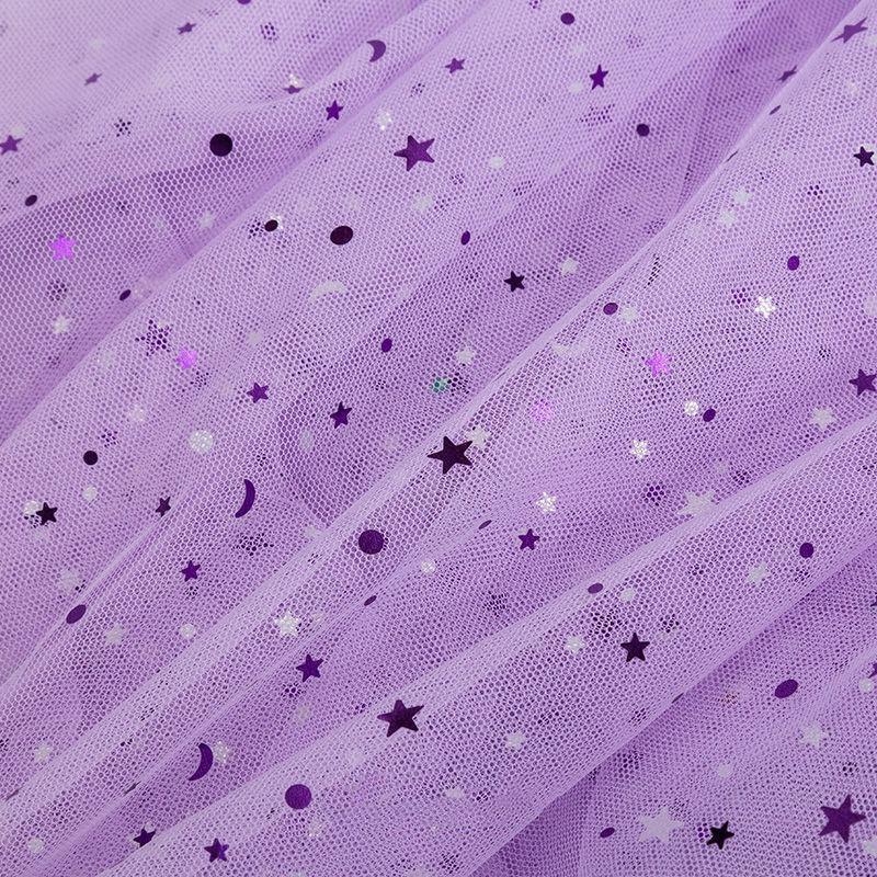 Star Printed Curtains Tulle Balcony  Screen Sheer Curtain Living Room Window Tulle Wedding Ribbon Organza Mesh  DIY  Topper Supplies