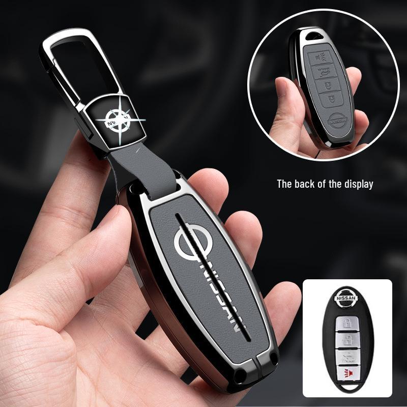 Metal Keychain Cover for Nissan Qashqai, X-Trail, Tiida, Kicks, Murano, Sylphy, Terra