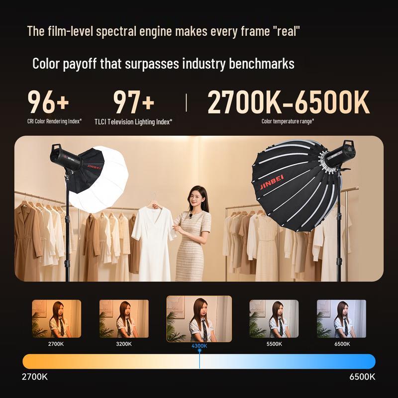 JINBEI EF300X 300W Bi-Color LED Studio Video Light
