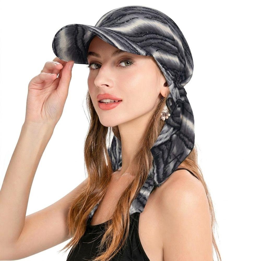 Floral Print Strapped Baseball Cap With Brim Wrap Hair Summer Headscarf Hat Breathable Versatile Turban Hat Everyday Outfits