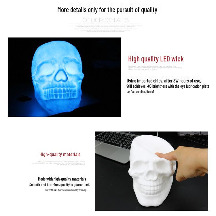 Remote Control LED Skull Light - Color-Changing Prank Gift Night Lamp