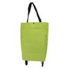 Foldable Shopping Cart with Wheels Multifunctional Fabric Storage Bag Portable Shopping Bag Green