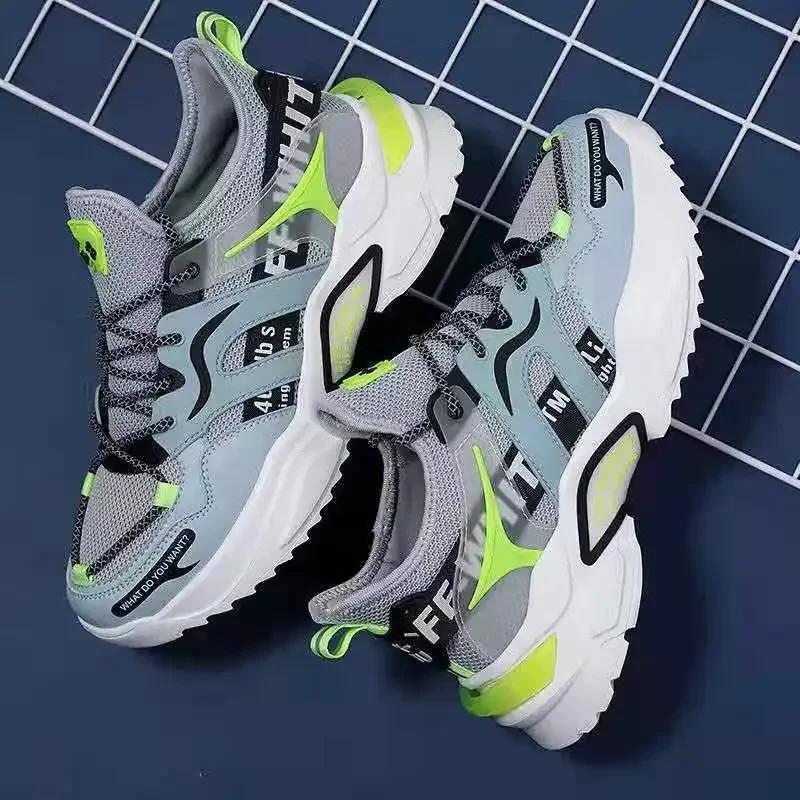 Men's Sneakers Autumn 2024 New Breathable Non Slip Lace Up Casual Round Thick Sole Comfort Running Shoes Zapatillas De Hombre