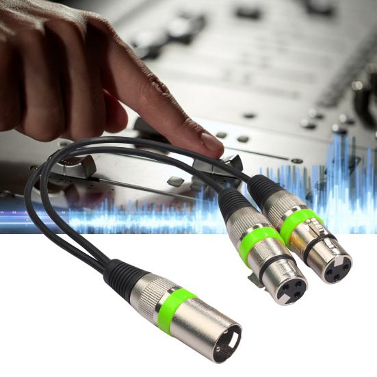 30cm Audio Cable Anti-winding Balanced Transmission Zinc Alloy 2 in 1 XLR Male to XLR Female Audio Extension Cord for Sound Console