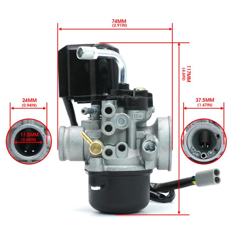 ZSDTRP 17.5mm Piaggio Sport Carburetor with E-Choke for Dial Gilera Runner DNA NRG TPH