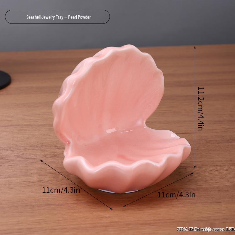 Pearl Shell Jewelry Box Night Light: Ceramic Décor for Bedrooms & Fish Tanks