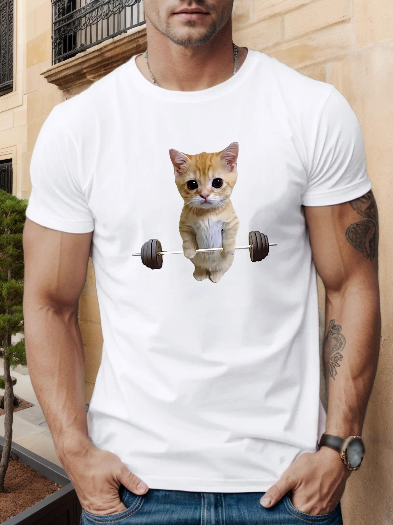 

Kitten Cotton TShirt Casual Athletic Funny Gym Workout Muscle White Short Sleeve - Men s Summer Cotton Graphic Tee S разноцветный