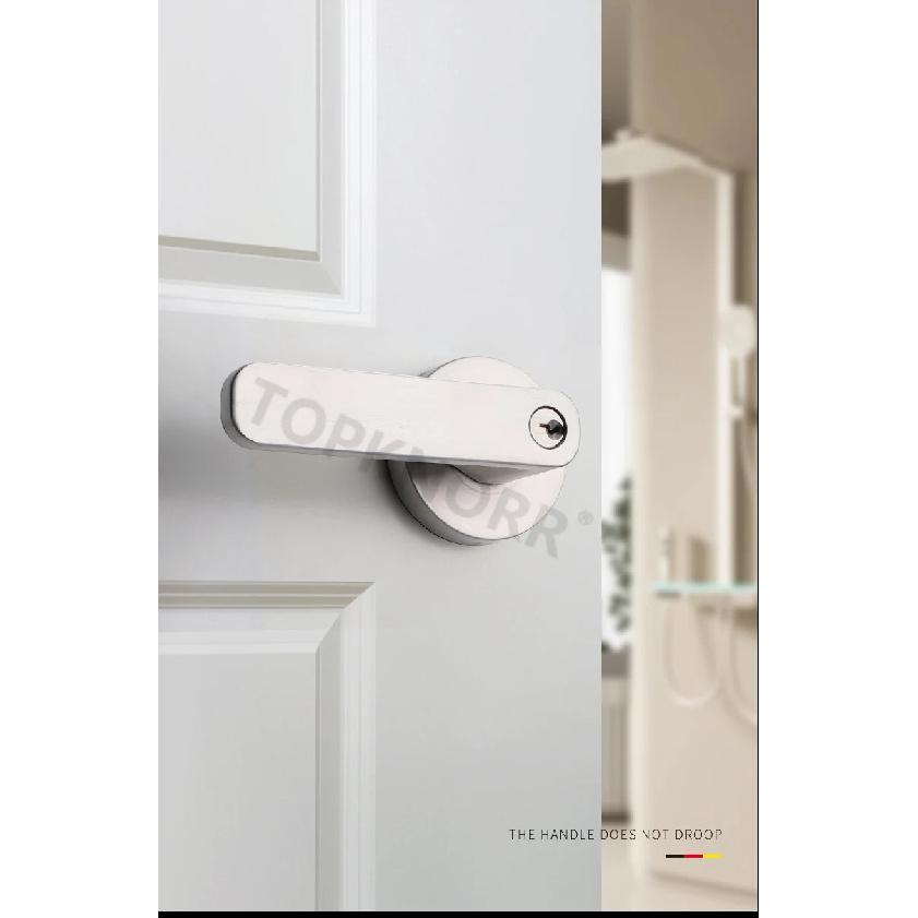 304 Stainless Steel Ball Lock Indoor Wooden Door With Key Bathroom Door Handle Household Silent Thickened Anti-theft Door Lock