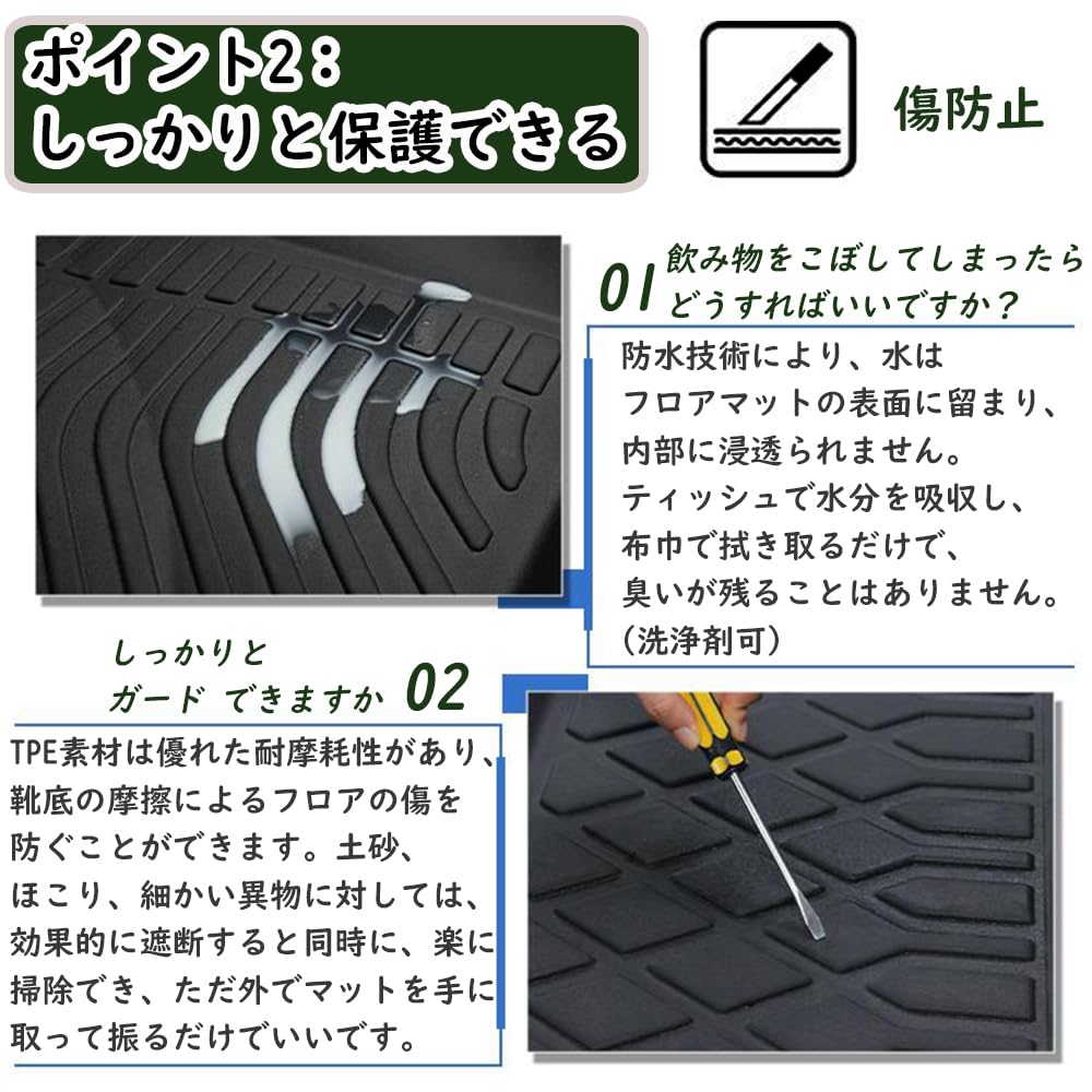 KOKATO Floor Mats for Subaru Forester SL Series 2025 TPE Floor Mats for Rear and Second Row Seats and Easy Installation Custom Interior Parts and