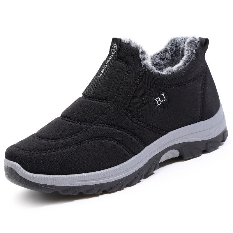 

Мужская водонепроницаемая зимняя рабочая обувь - утолщенный мех кролика, теплая, износостойкая хлопковая обувь 43 чёрный