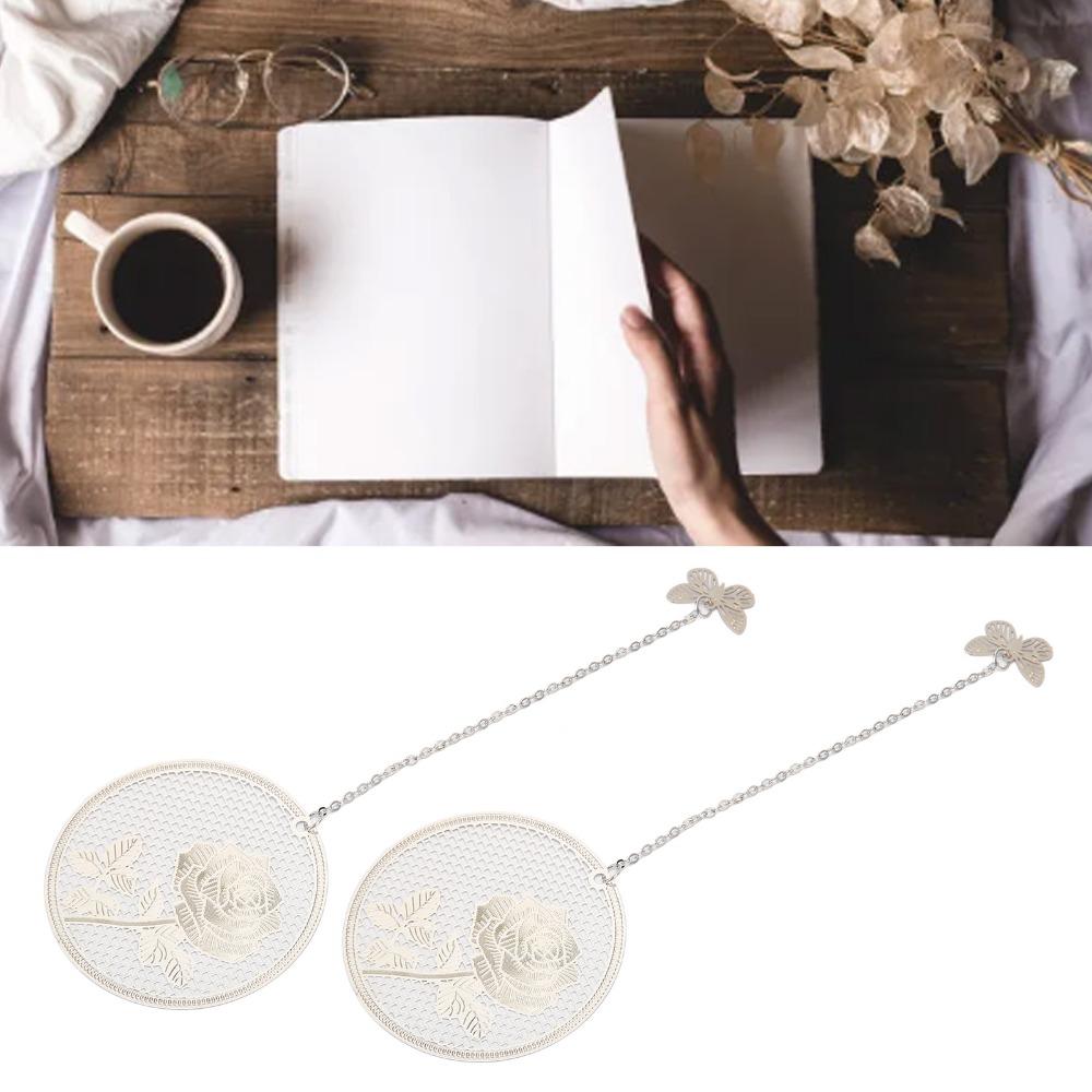 2Pcs Hollow Design Metal Bookmark Leaf Vein Design Hollow Bookmark Leaf Vein Bookmark  For Readers