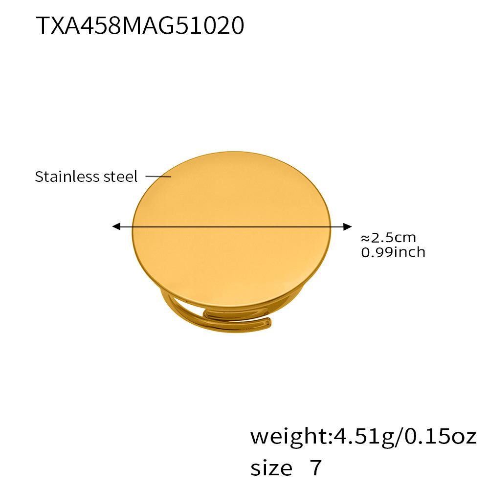 Qiong Yao 18K Gold-Plated Stainless Steel Round Necklace, Earrings, and Ring Set