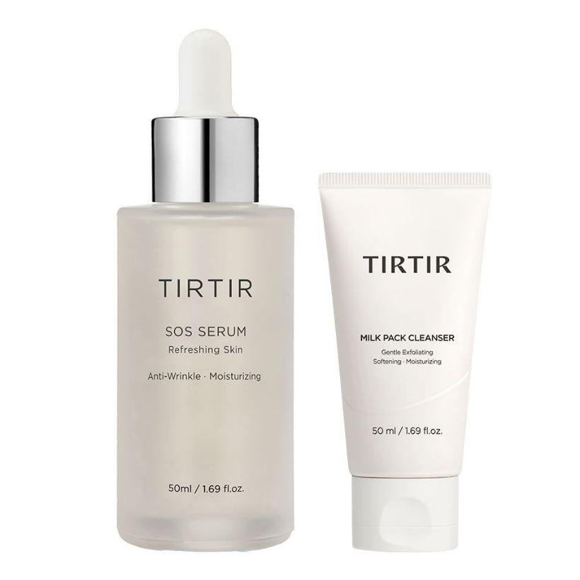TIRTIR Emergency Soothing Serum 50ml + Milk Pack Cleanser 50ml Set