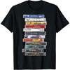 YeadamFission Black T Shirt with Stacked Retro Cassette Tapes Design for Men and Women Music Lovers