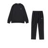 Li Ning Solid Color Round Neck Loose Thickened Pullover Long Sleeve Top And Mid Waist Elastic Pants Casual Sports Suit Unisex Suit AWDTC69-1+AYKT413-1