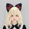 Themed Party Ear Headband with Soft Plush Texture, Ribbon Detail and Hanging Charm for Costume Styling and Photos