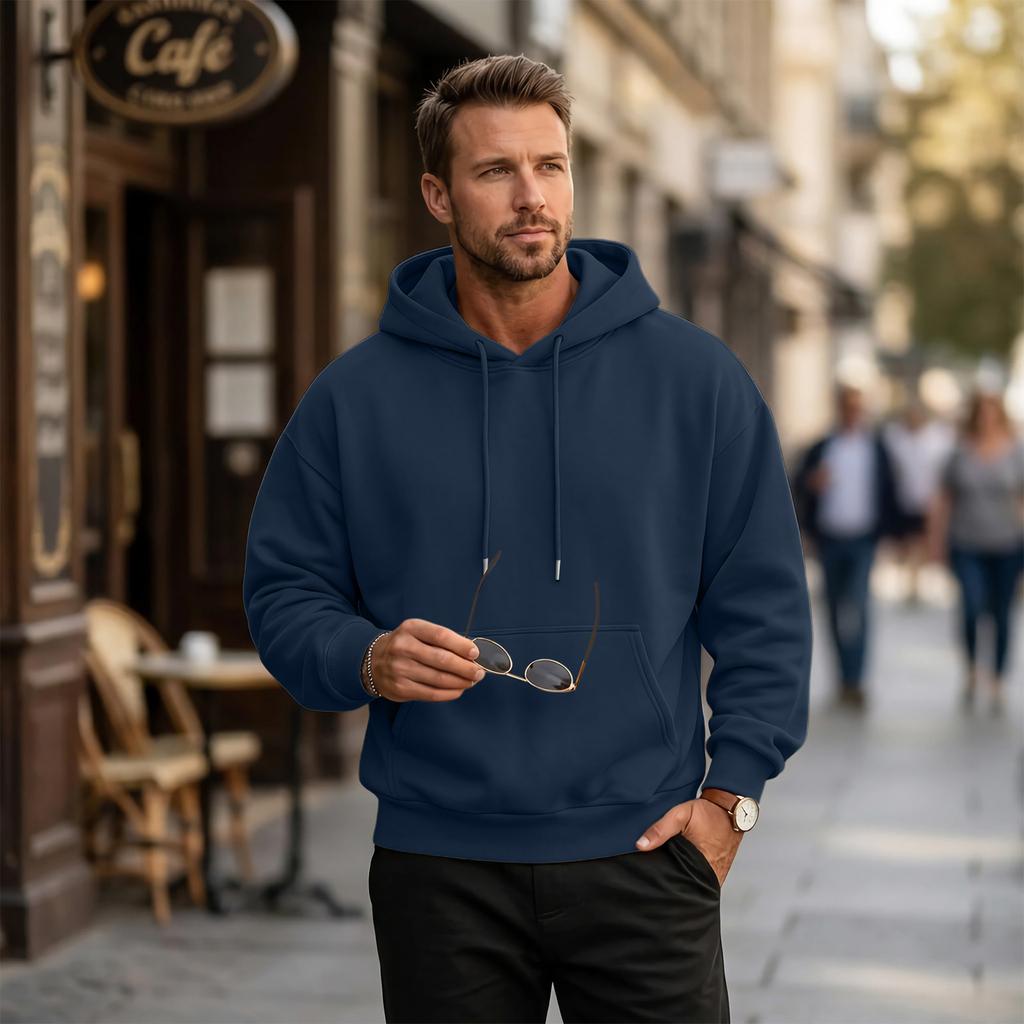 Men's Casual Hooded Long Sleeve Sweatshirt for Everyday Wear