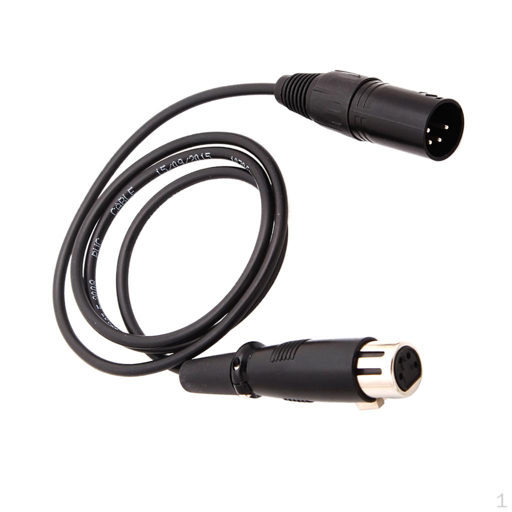 

3ft four pin XLR Male to Female Extension Adapter Power Cable for Photography Pro Vedio Camera