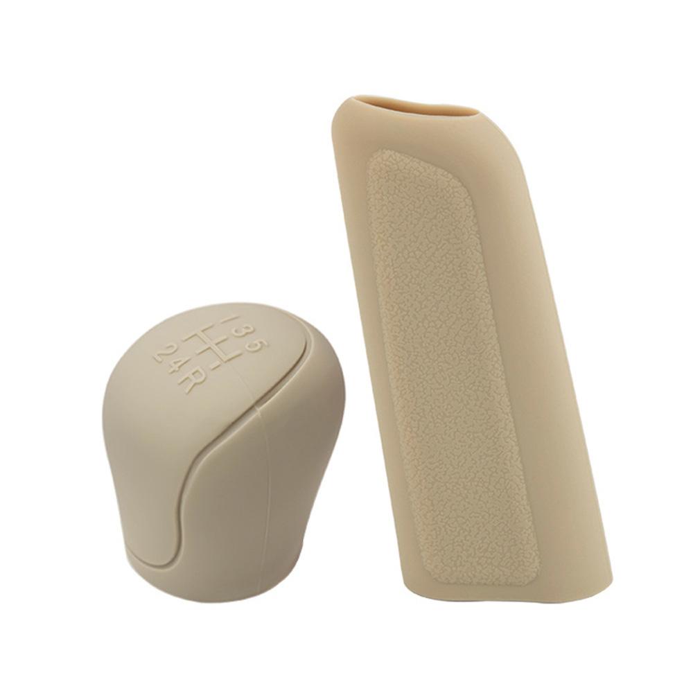 Car Gear Shift Knob Cover Handbrake Silicone Non Slip Grip Handle Case Automobiles Gear Shift Collars Car Interior Accessories