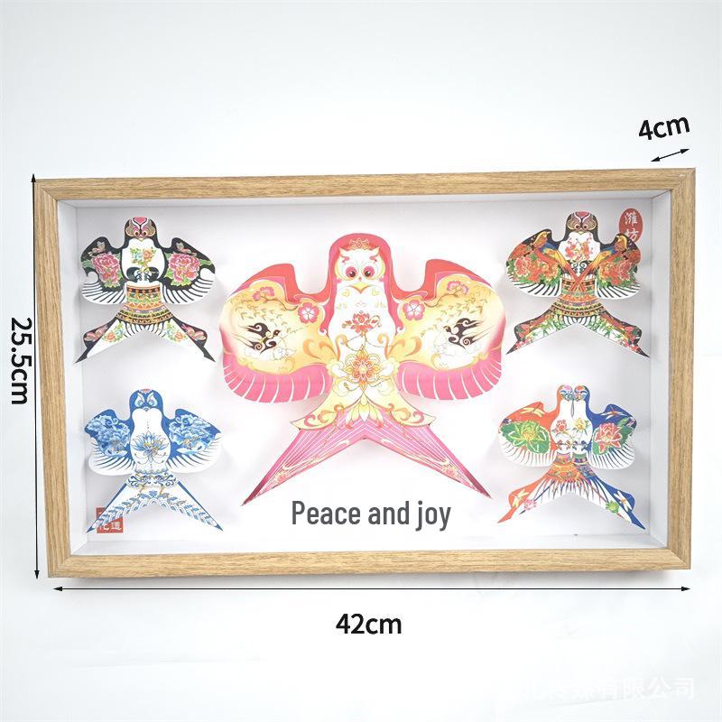 Exquisite Weifang Traditional Kite Wooden Frame Gift Set: Five Handcrafted Ornaments