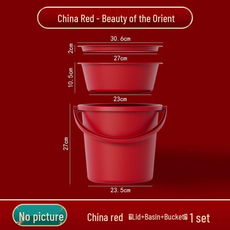 Red Wedding & Housewarming Joy Buckets - Large Plastic Pair in Vibrant Red