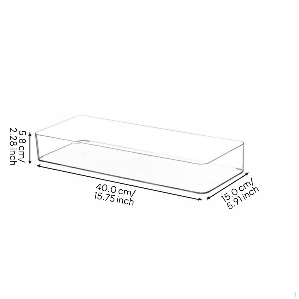 Drawer Organizer, Clear Acrylic Divider Storage Bin for Kitchen, Office 8028 10x10x5.8cm