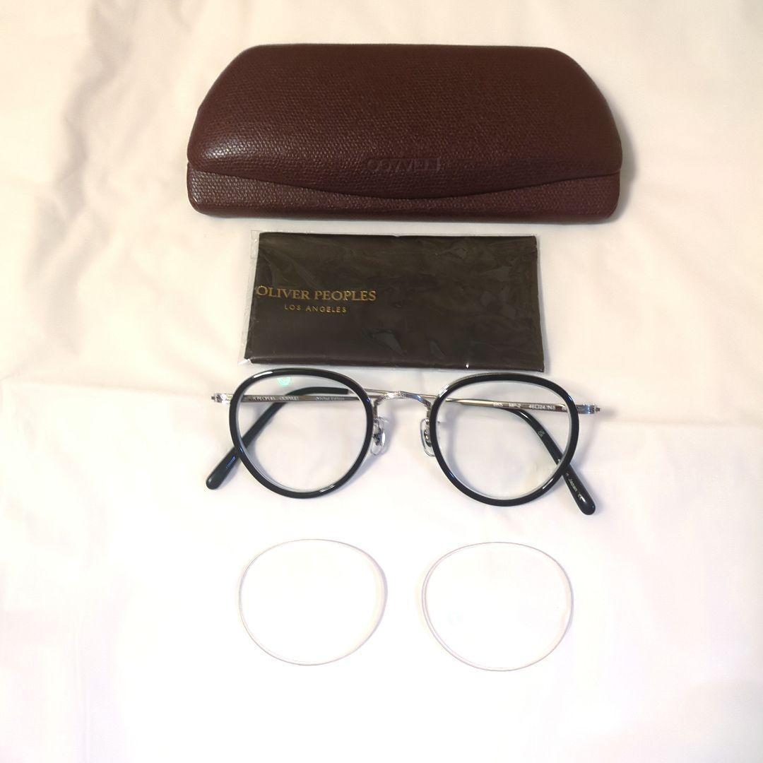 Used Special final sale Made in Japan Oliver Peoples MP 2 degree black Silver nose pad from other companies