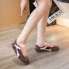 Fashion Leather Square Head Women's Autumn New Color Matching Lace-up Flat Bottom Casual Sports Shoes