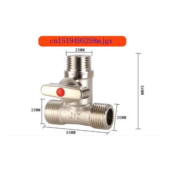 1pcs 1/2'' BSP Male Tee Type Brass Plated Electroplated Ball Valve Thick Pipe Fitting Connector Distribution for Water Faucet