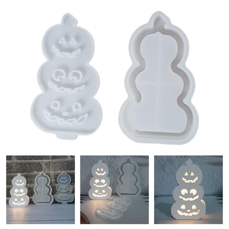 Silicone Molds Plasters Molds Halloween Pumpkin Light Casting Molds Ornament Molds Handmade Epoxy Resin Molds