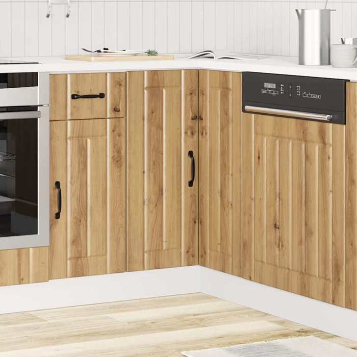 VidaXL Armoire d'angle de cuisine Lucca chêne artisanal, armoire d'angle, meuble d'évier d'angle,, meuble d'angle 853756