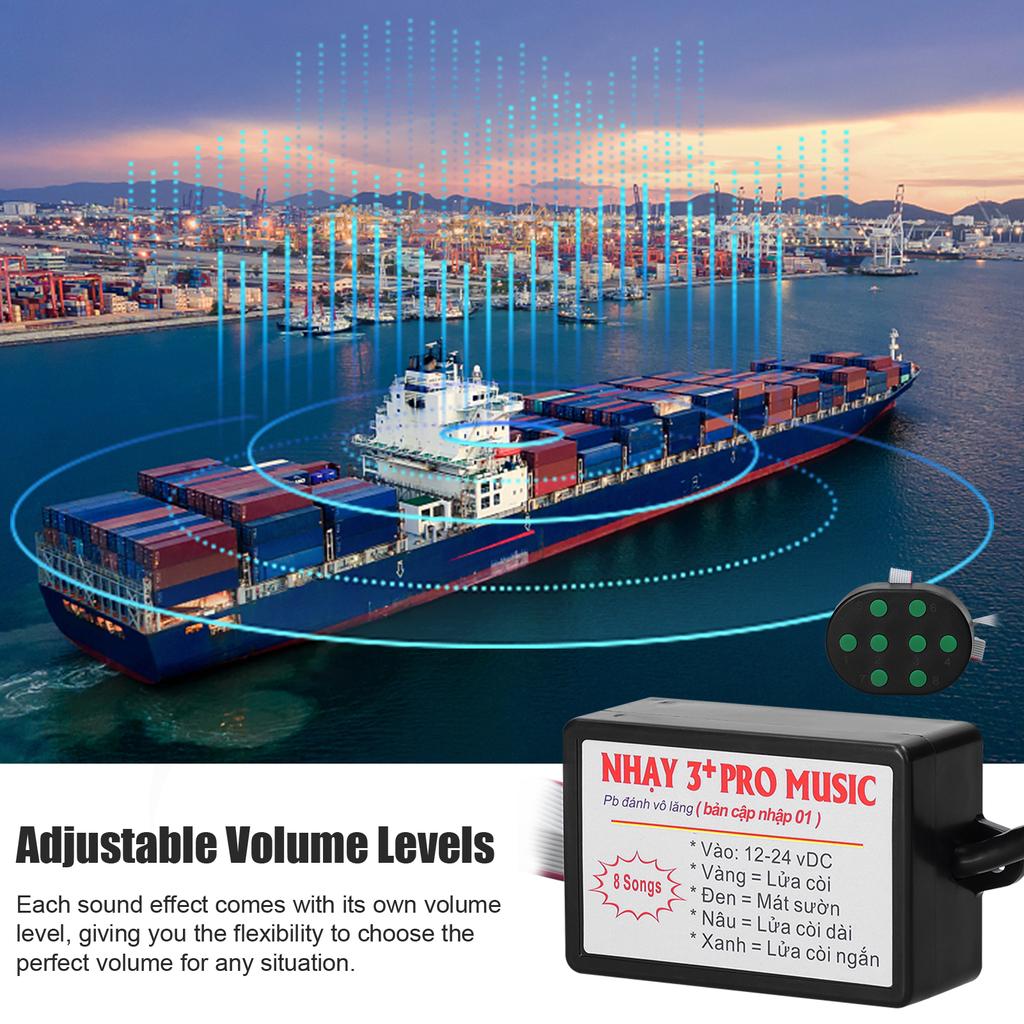 Car Horn Controller Electric Horn Speaker Sound Control Unit with 8 Sound Effects Switching 12-24V for Car Truck Marine Boat