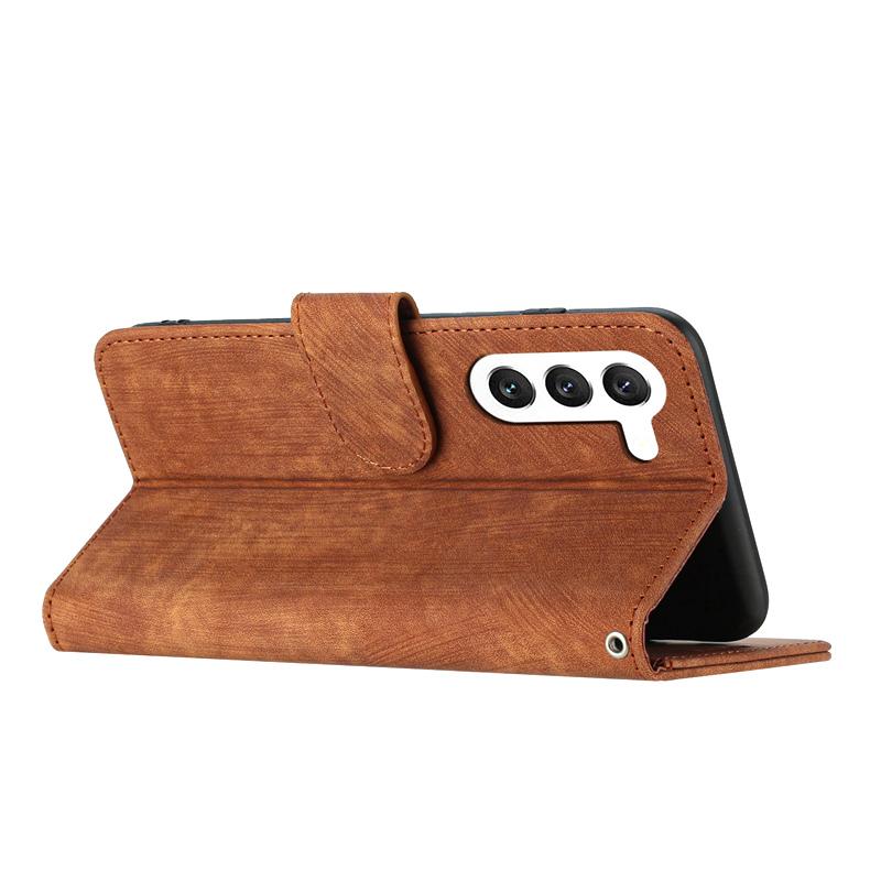 Ensfarget kort lommebokveske for iPhone 14 13 12 11 Samsung S23 S22 S21 S20 A13 A23 A33 A53 Xiaomi Google Stand Holder Håndleddsstroppdeksel