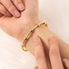 Trendy Round Cubic Zirconia Bangles For Women Men Gold Color copper Color Stainless Steel Crystal Bangle Party Zircon