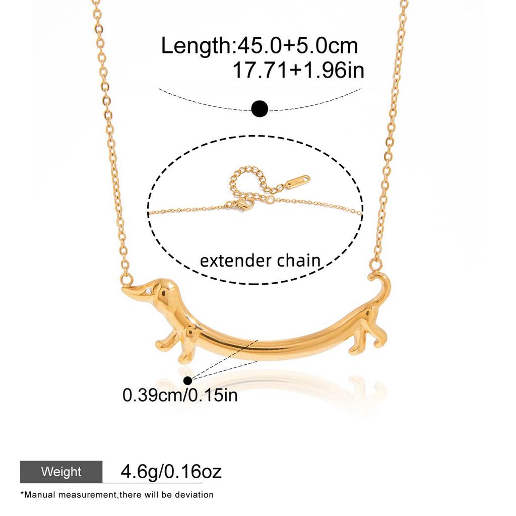 Yori Small Waterproof Stainless Steel Dachshund Pendant Necklace Unique Classic Fashion Jewelry Bijoux Femme