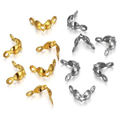 50-100pcs Stainless Steel Ball Chain Connectors Clasp Calotte End Crimps Beads Fastener for Jewelry Making DIY Accessories