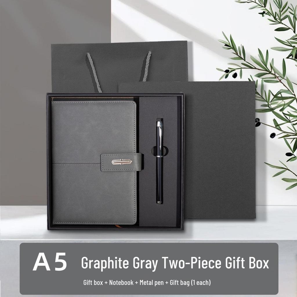 Buckle Business A5 PU Leather Notebook Gift Set with Customizable Logo