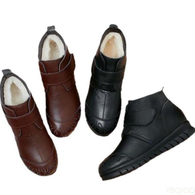 Fashion Winter soft soled non slip flat bottom boots anti cold plush insulation  comfortable versatile cotton boots for daily leisure