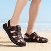 Fashion Summer Business Casual Shollow Out Shoes Men's Leather Outdoor Soft Sole Men Sandals Fashion Versatile Comfortable Soft Slippers