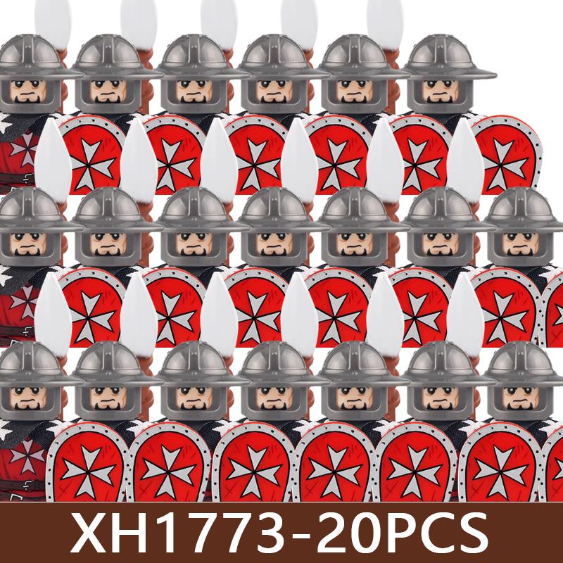 חיילים רומאים צבאיים מימי הביניים דמויות אבני בניין טירה אביר צלבנים מפקד ויקינג לוחם מצרי לבנים צעצועים מתנות