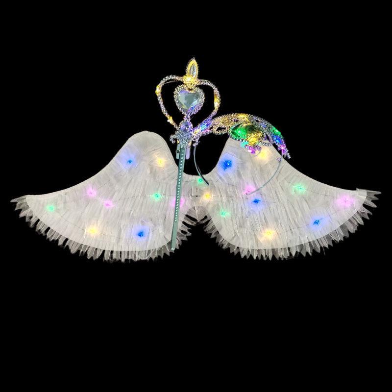 Little Girl's Angel Feather Wings Set – Christmas and New Year Costume Décor
